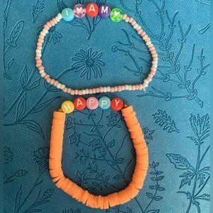 Handmade Affirmation Bracelet - happy